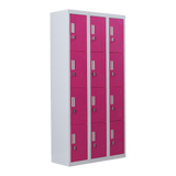 12-Door Locker for Office Gym Shed School Home Storage - Padlock-operated - Low Angle