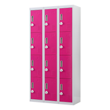 12-Door Locker for Office Gym Shed School Home Storage - 3-Digit Combination Lock - Side View
