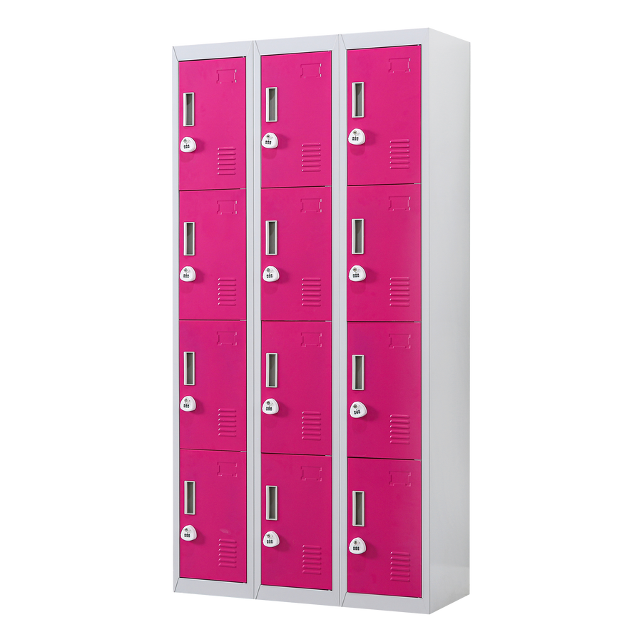 12-Door Locker for Office Gym Shed School Home Storage - 3-Digit Combination Lock