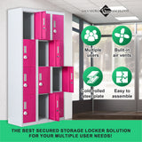 12-Door Locker for Office Gym Shed School Home Storage - 3-Digit Combination Lock - Top-Down View