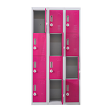 12-Door Locker for Office Gym Shed School Home Storage - 3-Digit Combination Lock - Low Angle