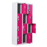 12-Door Locker for Office Gym Shed School Home Storage - 4-Digit Combination Lock