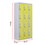 12-Door Locker for Office Gym Shed School Home Storage - Standard Lock with 2 Keys - Extra Image