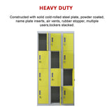 12-Door Locker for Office Gym Shed School Home Storage - Padlock-operated - Extra Image