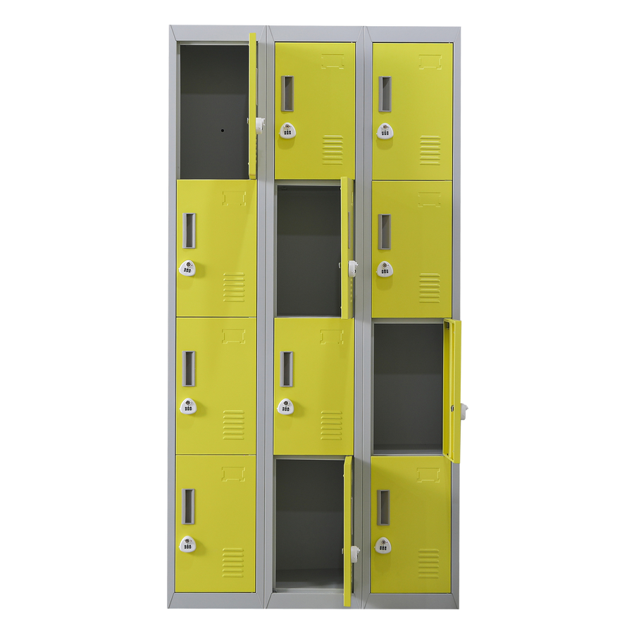 12-Door Locker for Office Gym Shed School Home Storage - 3-Digit Combination Lock