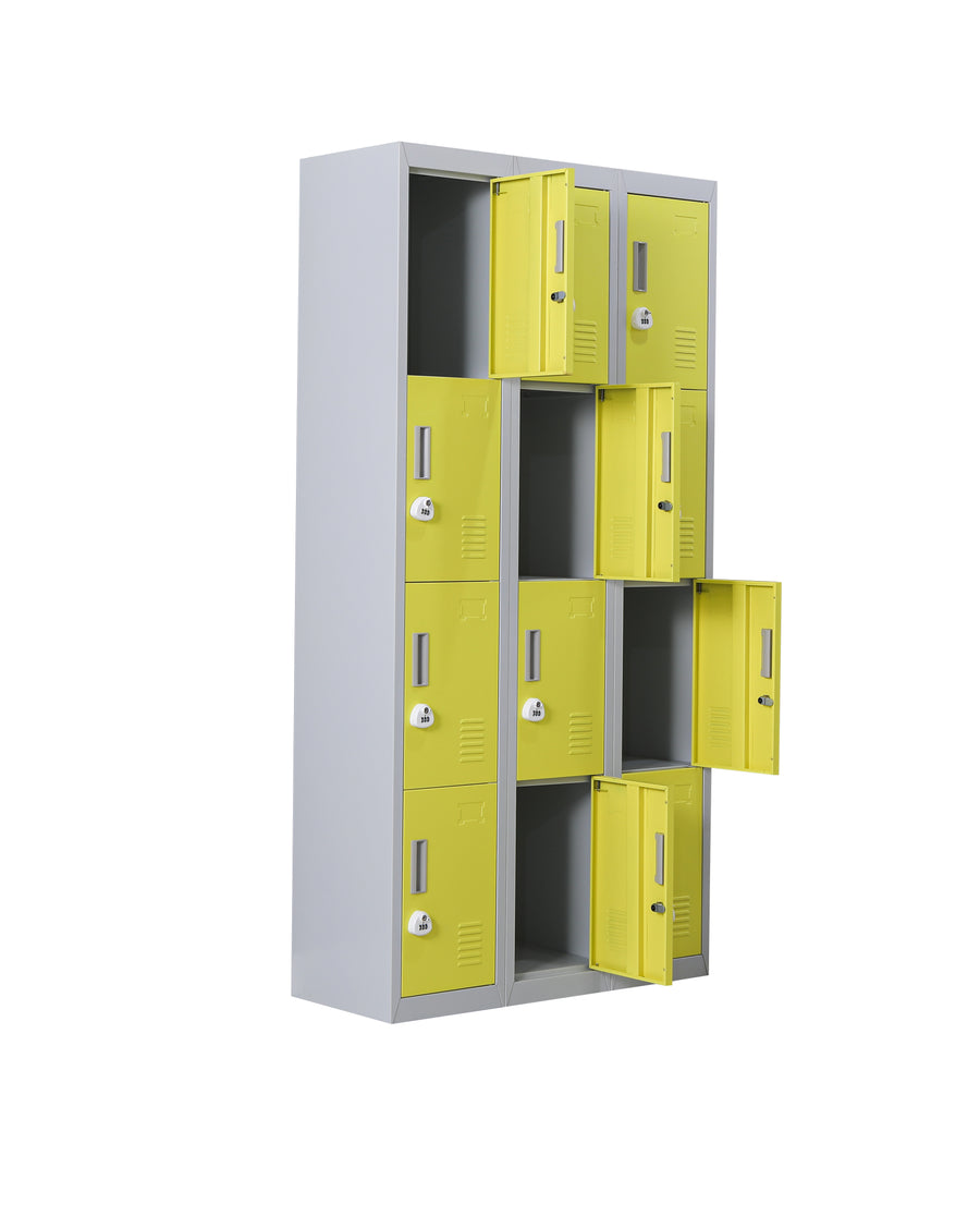 12-Door Locker for Office Gym Shed School Home Storage - 3-Digit Combination Lock