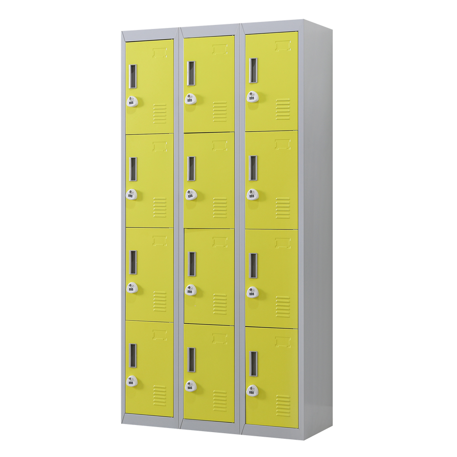12-Door Locker for Office Gym Shed School Home Storage - 3-Digit Combination Lock