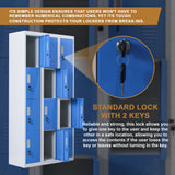 12-Door Locker for Office Gym Shed School Home Storage - Standard Lock with Keys