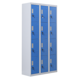 12-Door Locker for Office Gym Shed School Home Storage - Standard Lock with Keys