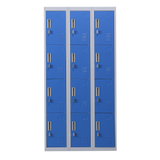 12-Door Locker for Office Gym Shed School Home Storage - Padlock-operated