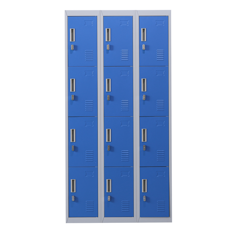 12-Door Locker for Office Gym Shed School Home Storage - Padlock-operated
