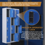 12-Door Locker for Office Gym Shed School Home Storage - Padlock-operated