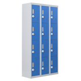 12-Door Locker for Office Gym Shed School Home Storage - 3-Digit Combination Lock - 45-Degree Angle
