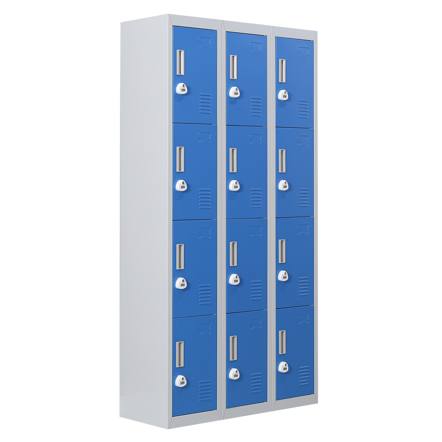12-Door Locker for Office Gym Shed School Home Storage - 3-Digit Combination Lock