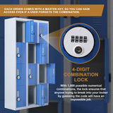 12-Door Locker for Office Gym Shed School Home Storage - 4-Digit Combination Lock