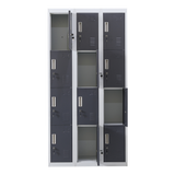 12-Door Locker for Office Gym Shed School Home Storage - Standard Lock with Keys - Side View