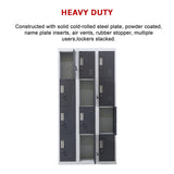 12-Door Locker for Office Gym Shed School Home Storage - Standard Lock with Keys