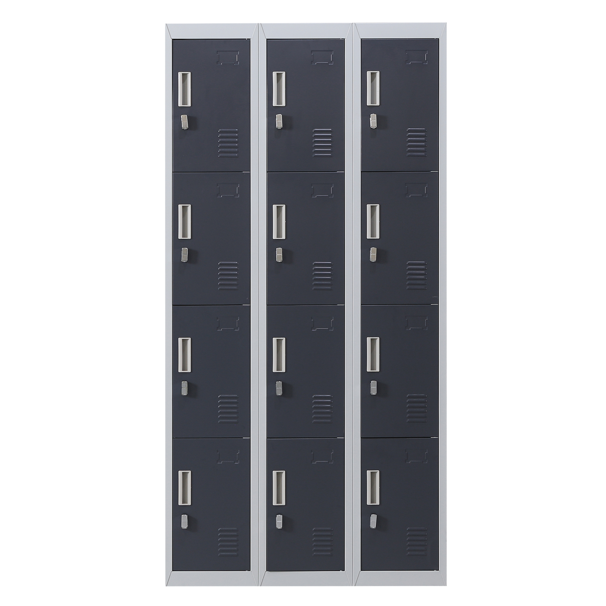 12-Door Locker for Office Gym Shed School Home Storage - Padlock-operated