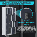 12-Door Locker for Office Gym Shed School Home Storage - Padlock-operated