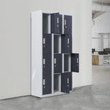 12-Door Locker for Office Gym Shed School Home Storage - Padlock-operated