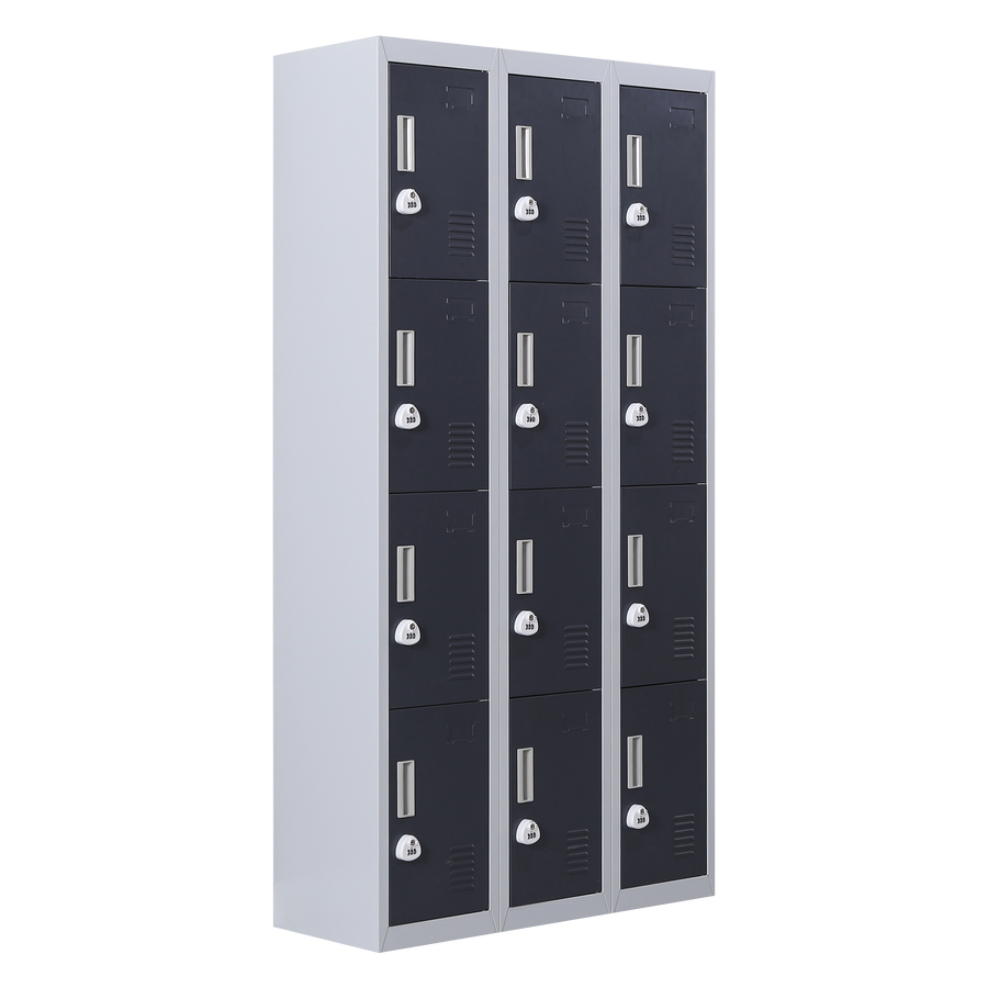 12-Door Locker for Office Gym Shed School Home Storage - 3-Digit Combination Lock