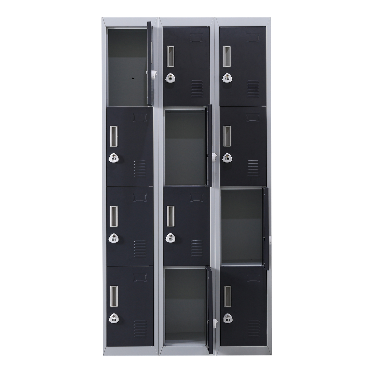 12-Door Locker for Office Gym Shed School Home Storage - 3-Digit Combination Lock