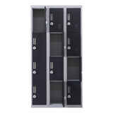 12-Door Locker for Office Gym Shed School Home Storage - 3-Digit Combination Lock - Side View
