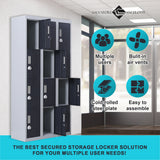 12-Door Locker for Office Gym Shed School Home Storage - 3-Digit Combination Lock - Extra Image