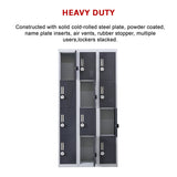 12-Door Locker for Office Gym Shed School Home Storage - 4-Digit Combination Lock