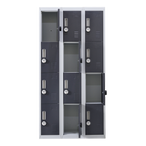 12-Door Locker for Office Gym Shed School Home Storage - 4-Digit Combination Lock - Rear View