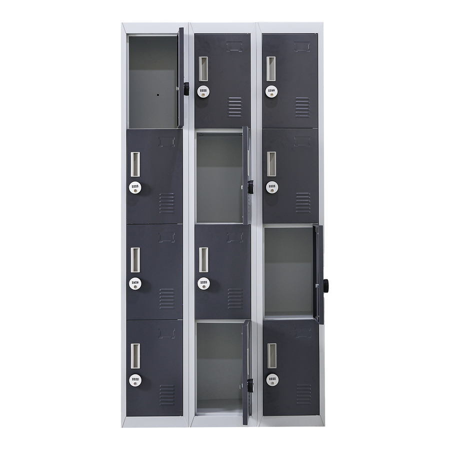 12-Door Locker for Office Gym Shed School Home Storage - 4-Digit Combination Lock