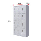 12-Door Locker for Office Gym Shed School Home Storage - Standard Lock with Keys - Extra Image