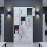 12-Door Locker for Office Gym Shed School Home Storage - Standard Lock with Keys - Top-Down View