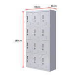 12-Door Locker for Office Gym Shed School Home Storage - Padlock-operated - Extra Image
