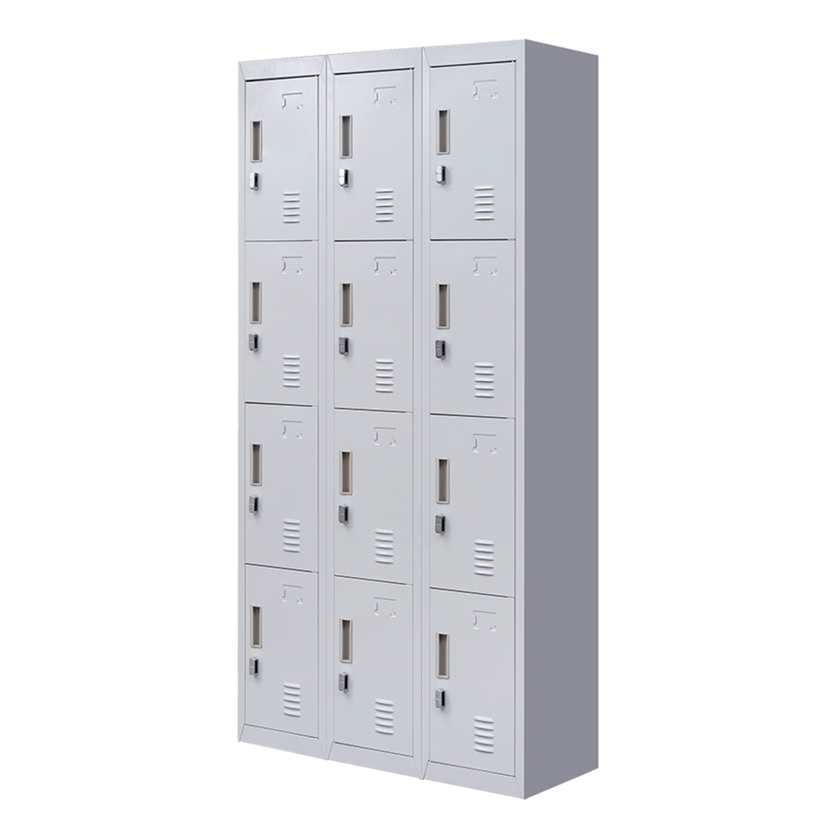 12-Door Locker for Office Gym Shed School Home Storage - Padlock-operated