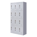 12-Door Locker for Office Gym Shed School Home Storage - Padlock-operated - Front View