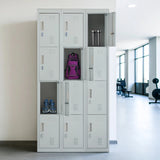 12-Door Locker for Office Gym Shed School Home Storage - Padlock-operated - Close-Up Angle