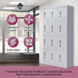 12-Door Locker for Office Gym Shed School Home Storage - Padlock-operated