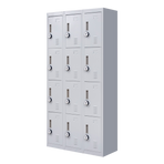 12-Door Locker for Office Gym Shed School Home Storage - 4-Digit Combination Lock