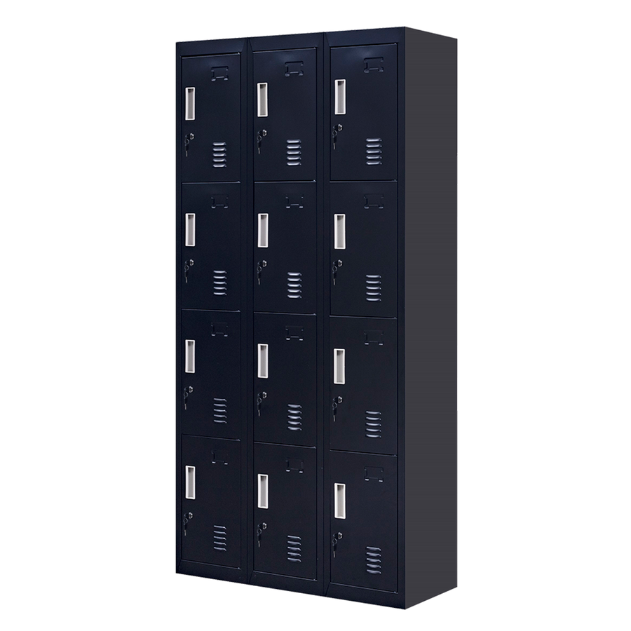 12-Door Locker for Office Gym Shed School Home Storage - Standard Lock with Keys