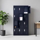12-Door Locker for Office Gym Shed School Home Storage - Standard Lock with Keys - Top-Down View