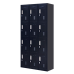 12-Door Locker for Office Gym Shed School Home Storage - Padlock-operated