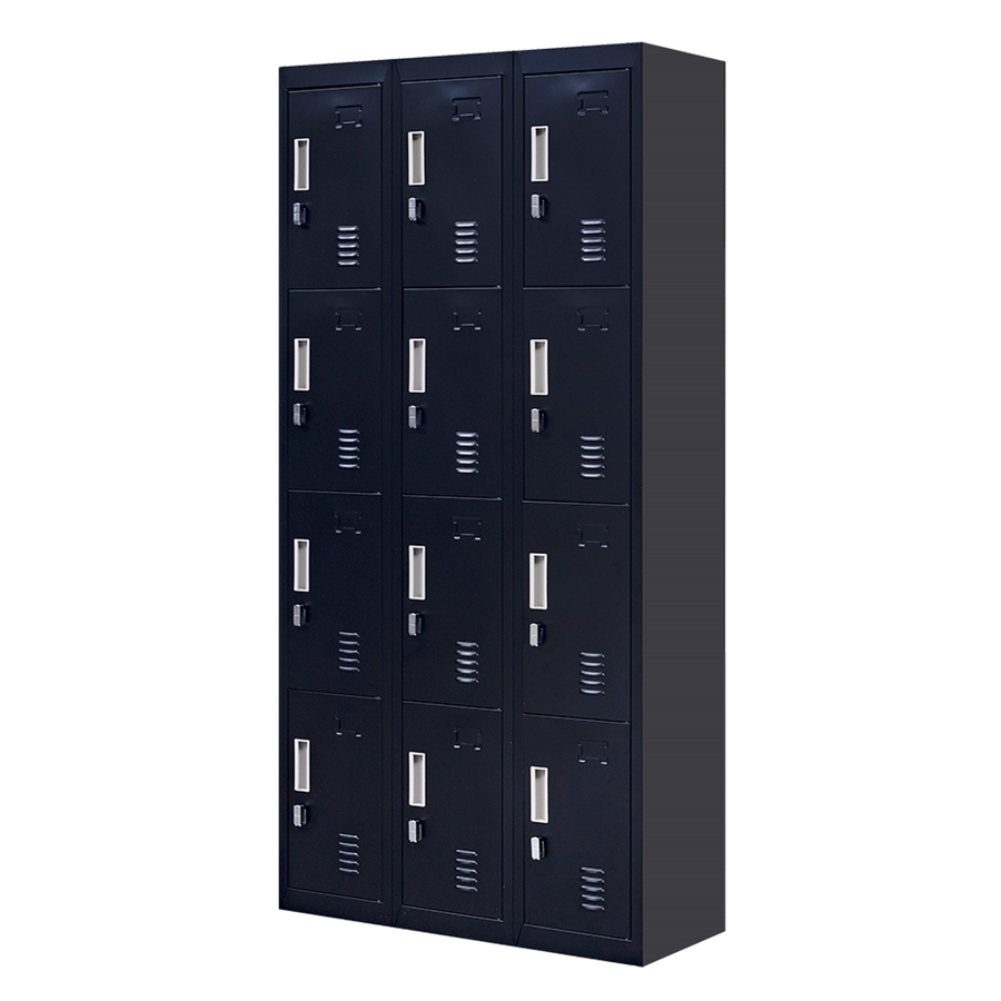 12-Door Locker for Office Gym Shed School Home Storage - Padlock-operated