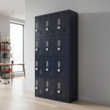 12-Door Locker for Office Gym Shed School Home Storage - 3-Digit Combination Lock