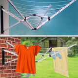 Wall Mounted 5 Arm 26m Clothes Airer Folding Concertina Cloth Dryer Washing Line - Front View