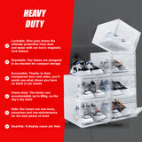 Sneaker Display Case Shoe Storage Organizer Box Stackable Plastic Clear Magnetic - Extra Image