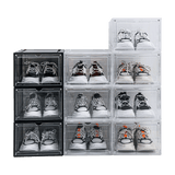 Sneaker Display Case Shoe Storage Organizer Box Stackable Plastic Clear Magnetic - 45-Degree Angle