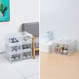 Sneaker Display Case Shoe Storage Organizer Box Stackable Plastic Clear Magnetic - Rear View