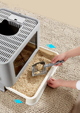 Jumbo Hooded Cat Litter Box Tray Pet Kitty Toilet for Large Cats w Hair Grooming