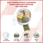 Rice Storage Cereal Dispenser Grain Container Rotating Dry Food Box